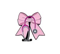 Stethoscope Pink Bow Enamel Pin, RN ER Nurse Life Lapel Brooch, Nursing Medical Aesthetic Pin Badge, Healthcare Worker Lapel Badge, Nursing Squad Brooch, Cute Stethoscope Gift For Nurse Practitioner
