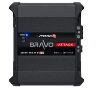 Stetsom Bravo Attack 3000 1 Ohm Mono Car Amplifier, 3000.1 3K Watts RMS, 1Ω Stable Car Audio, Full Range HD Sound Quality, 3000x1, Crossover & Bass Boost, Car Stereo Speaker MD, Smart Coolers