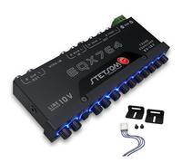 Stetsom EQX764 Graphic Equalizer 7 Band Equalization with 4 Input and 6 Output Channels, Input Channel Selection Switch (MAIN or HIGH), Level Controls for Each Input (MAIN or HIGH), Modern Blue LED