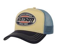 Stetson American Heritage Logo Trucker Cap Snapback Baseballcap Meshcap 100% Cotton Adjustable Herren Summer Winter Blue One Size