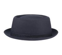 Stetson Athens Women's/Men's Cotton Pork Pie hat - Cotton hat - Made in Italy - Summer/Winter - Men's hat with Lining - Porkpie Navy 57 cm