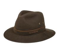 Stetson Avasun Waxed Cotton Traveller for Ladies/Men - Hiking hat with UV Protection 40+ - Sun hat - Water Repellent - Waxed Cotton hat - Rain hat for Summer/Winter Dark Brown L (58-59 cm)