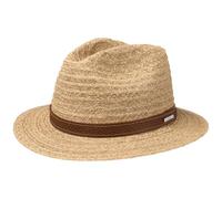 Stetson Barnell Traveller Raffia Hat Straw Leather Band Men Summer