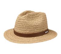 Stetson Barnell Traveller Raffia Hat Men - Straw Summer Sun with Leather Trim Spring-Summer - XL (60-61 cm) Nature
