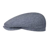Stetson Belfast Silk Flat Cap Men - Silk Flat Cap - Men's Cap Made in EU - Silk Cap Spring/Summer - Flat Cap (DE/NL/SE/PL, Numeric, 59, White/Blue)