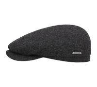 Stetson Belfast Wool Flat Cap Peaked Herringbone Men Fall Winter Black-Grey