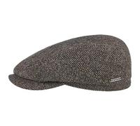 Stetson Belfast Wool Flat Cap Peaked Herringbone Men Fall Winter Dark Brown