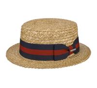 Stetson Boater Wheat Straw Hat Women/Men - Summer Sun with Grosgrain Band Spring-Summer - M (56-57 cm) Nature