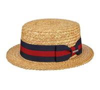 Stetson Boater Straw Hat Classic Ribbon Summer UV Protection 40+ Unisex Summer Nature XL (60-61 cm)