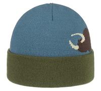Stetson Buffalo Beanie Hat Knit Cuffed Multicolored Men's Autumn Winter Light Blue One Size