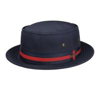 Stetson Classic Band Pork Pie Cloth Hat Men - Cotton Sun with Grosgrain Band, Summer Spring-Summer - L (58-59 cm) Navy