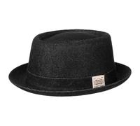 Stetson Classic Pork Pie Denim Hat 100% Cotton Made in Italy Unisex Summer Winter Black XL (60-61 cm)
