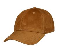 Stetson Classic Veloursledercap Baseballcap 6-Panel Strapback 100% Goat Leather Curved Brim Adjustable Herren Summer Winter Cognac M (56-57 cm)