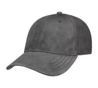 Stetson Classic Veloursledercap Baseballcap 6-Panel Strapback 100% Goat Leather Curved Brim Adjustable Herren Summer Winter Grey L (58-59 cm)