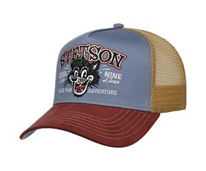 Stetson Cool Cats Trucker Cap Women/Men - Baseball mesh Snapback, with Peak All-Season Spring Summer Autumn Winter - One Size red