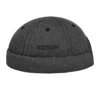 Stetson Cotton Melange Docker Hat Men - Cap with Cuff, caps Winter Autumn Spring Summer Summer-Winter - L (58-59 cm) Anthracite