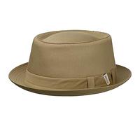 Stetson Cotton Pork Pie Hat Classic Unicolor Made in Italy Unisex Summer Khaki L (58-59 cm)