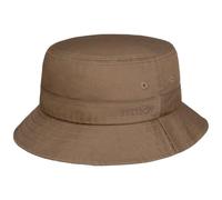 Stetson Twill Bucket Hat with UV Protection Women/Men - Fishing Cotton Fisher´s Summer Spring-Summer - XL (60-61 cm) Grey