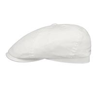 Stetson Cotton Twill Flatcap Cap 100 Percent Cotton UV Protection 40 Plus Lined Unisex Summer White L (58-59 cm)