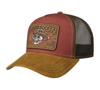 Stetson Cowboy Skull Trucker Cap Men - Baseball mesh Snapback, with Peak, Peak Summer-Winter Spring Summer Autumn Winter - One Size red