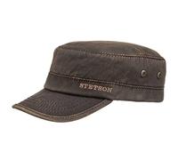 Stetson Datto Winter Army Cap for Men - Cotton Military Cap - UV Protection (40+) - Water-Shedding Material - Lined - Fall/Winter Brown M (56-57 cm)