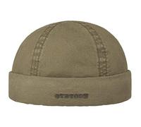 Stetson Delave Organic Cotton Docker Cap Men - Made in The EU - Sustainable 100% Organic Cotton - UV Protection 40+ - Plain Full Cap Harbor Beanie Spring/Summer Khaki XXL (62-63 cm)