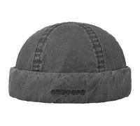 Stetson Delave Organic Cotton Docker Cap Men - Made in The EU - Sustainable 100% Organic Cotton - UV Protection 40+ - Plain Full Cap Harbor Beanie Spring/Summer Black XXL (62-63 cm)