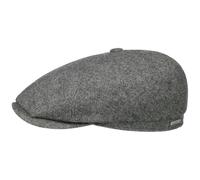 Stetson Dickvale Flat Cap Herringbone Sustainable Unisex Autumn Winter Grey