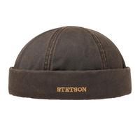 Stetson Old Cotton Winter Docker Cap for Men - Men's Water-Shedding Cap - Lined Cap (Fleece) - Fall/Winter Fisherman's hat Brown L (58-59 cm)