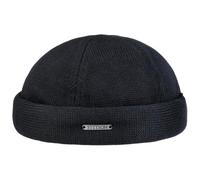 Stetson Docker Knit Hat Beanie Cotton Lining Adjustable Men Autumn Winter Black L (58-59 cm)