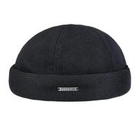 Stetson Docker Knit Hat Beanie Cotton Lining Adjustable Men Autumn Winter Black XL (60-61 cm)