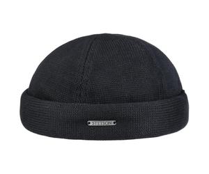 Stetson Docker Knit Hat Beanie Cotton Lining Adjustable Men Autumn Winter Black XL (60-61 cm)