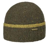 Stetson Donegal Wool Beanie Knitted Hat Melange Multi-Color Stripe Made in Italy Men Autumn Winter Olive One Size