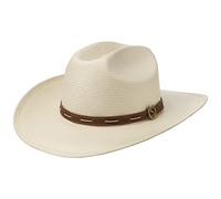 Stetson Edcouch Western Hat Toyo Straw Cowboy Style Leather Band Cattleman Crown Men's Summer Nature L (58-59 cm)