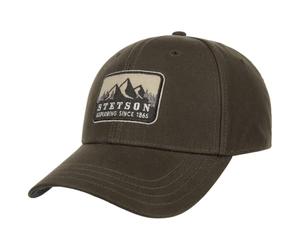Stetson Exploring Since 1865 Baseball Cap 6 Panel Plain Strapback Unisex Spring Summer Autumn Winter Dark Brown