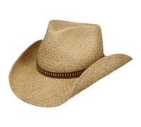 Stetson Fair Oaks Western Hat Cowboy Raffia Straw Leather Band Sun Protection Unisex Summer Nature M (56-57 cm)