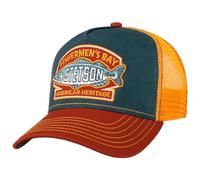 Stetson Fishermen's Bay Trucker Cap Mesh Snapback Cotton Nostalgic Fish Patch Adjustable Men Summer Winter Orange One Size