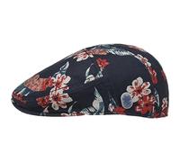 Stetson Flowlin Flatcap Cap Floral Linen Colorful Brimmed Hat Unisex Summer Blue L (58-59 cm)