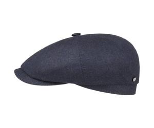 Stetson Hatteras Cashmere Silk Flat Cap Women's/Men's - Flat Cap Made in Germany - Cashmere Cap with new Wool - Summer/Winter Flat Cap Navy