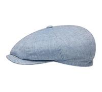 Stetson Hatteras Classic Linen Flat Cap Women/Men - Made in The EU Newsboy with Peak, Lining Winter Autumn Spring Summer Summer-Winter - 60 cm Light Blue