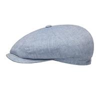 Stetson Hatteras Classic Linen Flat Cap Women/Men - Made in The EU Newsboy with Peak, Lining Winter Autumn Spring Summer Summer-Winter - 59 cm Light Blue