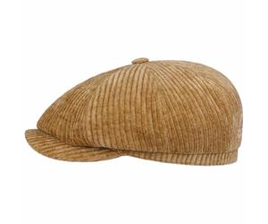 Stetson Hatteras Corduroy Flatcap Jersey Cap Made in EU Men Autumn Winter Camel S (54-55 cm)
