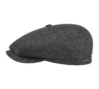 Stetson Hatteras Ellington Flat Cap Wide Fit Wool Linen Made in EU Men Women Summer Winter Anthracite 62 cm