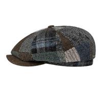 STETSON Hatteras Flat Cap Patchwork Wool Blend Unisex Autumn Winter