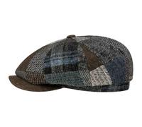 Stetson Hatteras Flat Cap Patchwork Wool Blend Unisex Autumn Winter Brown-Blue