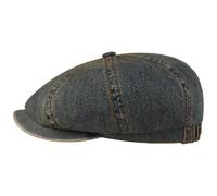 Stetson Hatteras Washed Denim Flat Cap Men - Newsboy with Peak Autumn-Winter Autumn Winter - L (58-59 cm) Denim