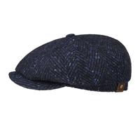 Stetson Hatteras Flat Cap Wool Herringbone Multicolored Dots Men Autumn Winter Black-Blue