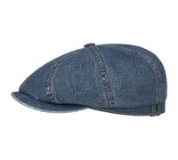 Stetson Hatteras Flatcap Melange Denim Look 8-Panel Cap 100% Cotton Sustainable Herren Summer Winter Denim XXL (62-63 cm)
