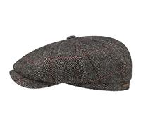 Stetson Hatteras Gallanger Wool Flat Cap Women/Men - Made in The EU Newsboy with Peak, Lining Winter Autumn-Winter - XXL (62-63 cm) Beige-Black