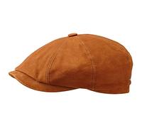 Stetson Hatteras Goat Suede Flat Cap Brown 58 cm Leather